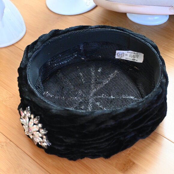 VTG 40s 50s Ladies Hats Lot of 2 Women's Fascinator Evelyn Varon MCM Mad Men - Picture 9 of 10